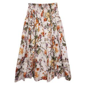 J Crew Collection Floral Print Skirt Size XS Smocked Elastic Waist